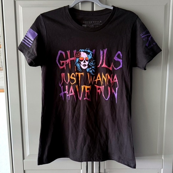Grunt Style Women's Ghouls Just Wanna Have Fun Graphic T-Shirt, Black,L - Picture 1 of 7